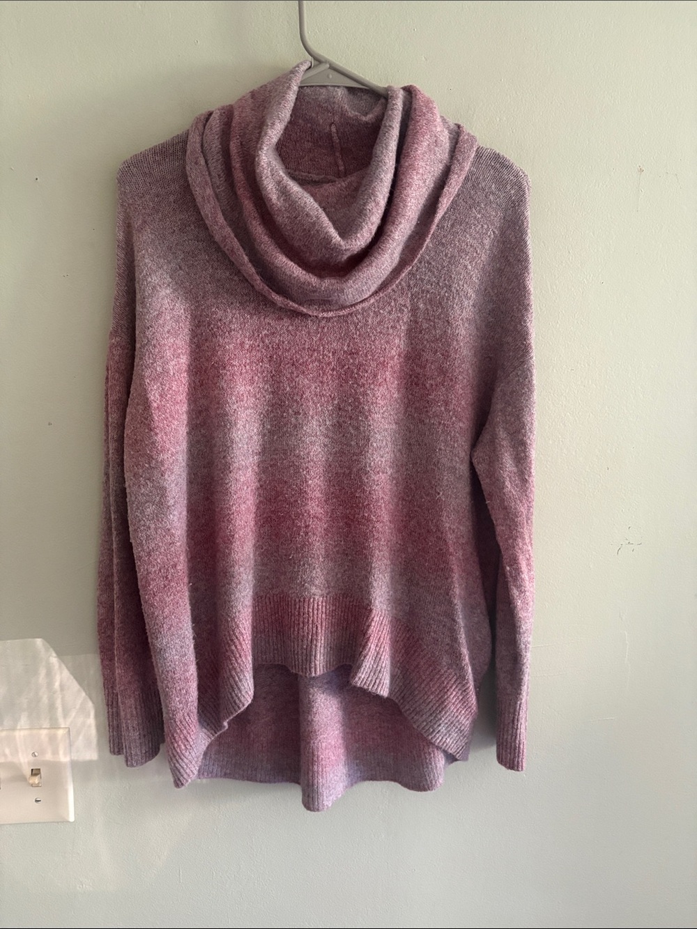 American Eagle Outfitters Pink Ombre Cowl Neck slouch Sweater XL